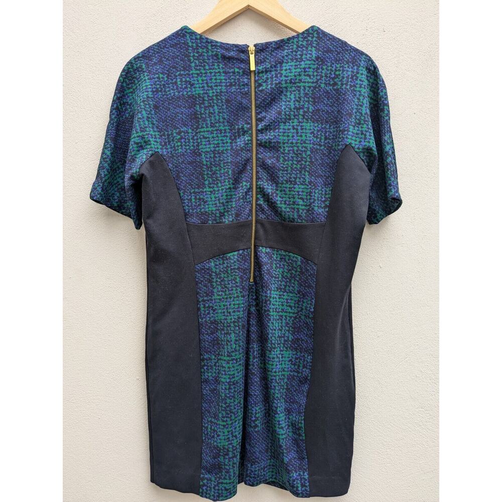 Michael Kors Women's Mini Dress Black Green Blue Paisley MK Size 14 Petite - Picture 4 of 8